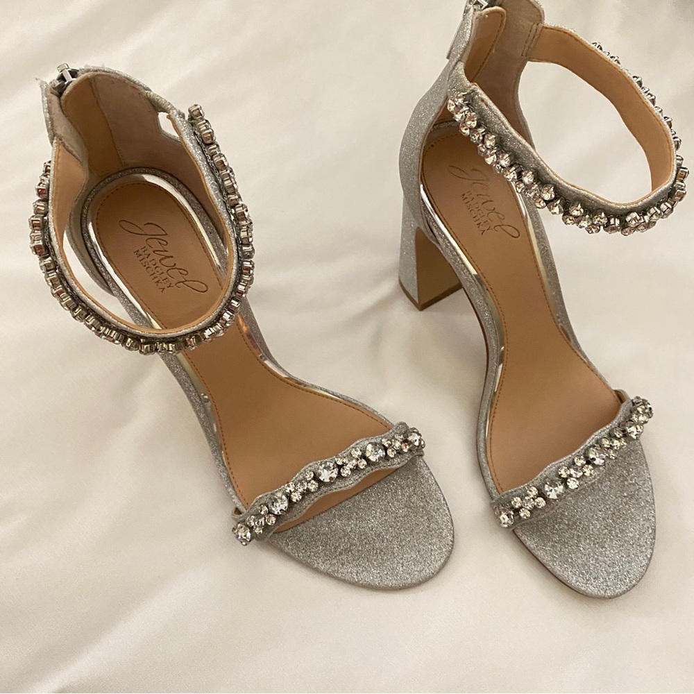 Jewel Badgley Mischka Ankle Strap Evening Shoe, 8.5